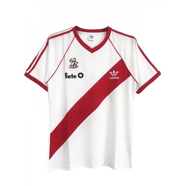 River Plate home retro jersey soccer uniform men's first sportswear football kit top shirt 1986-1987
