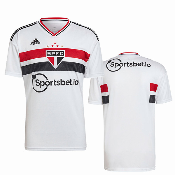 Sao paulo home jersey soccer match kit men's first sportswear football tops sport shirt 2022-2023