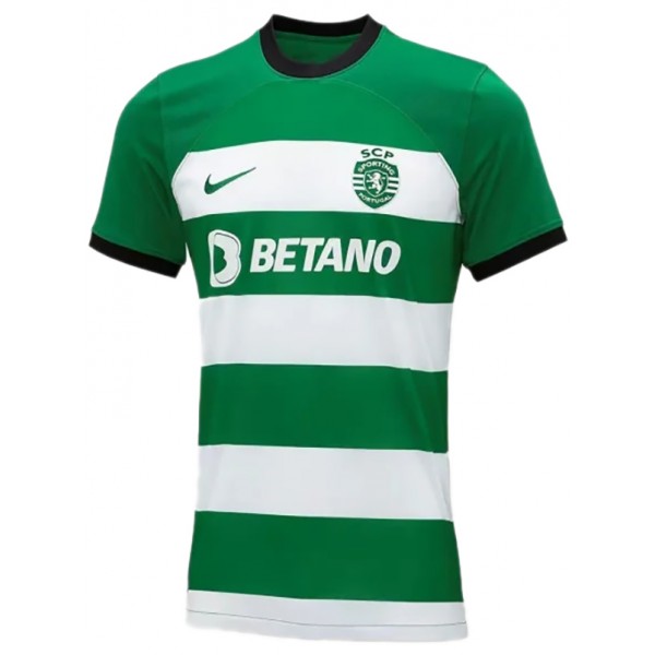 Sporting Lisbon home jersey soccer uniform men's first sports football kit top shirt 2023-2024