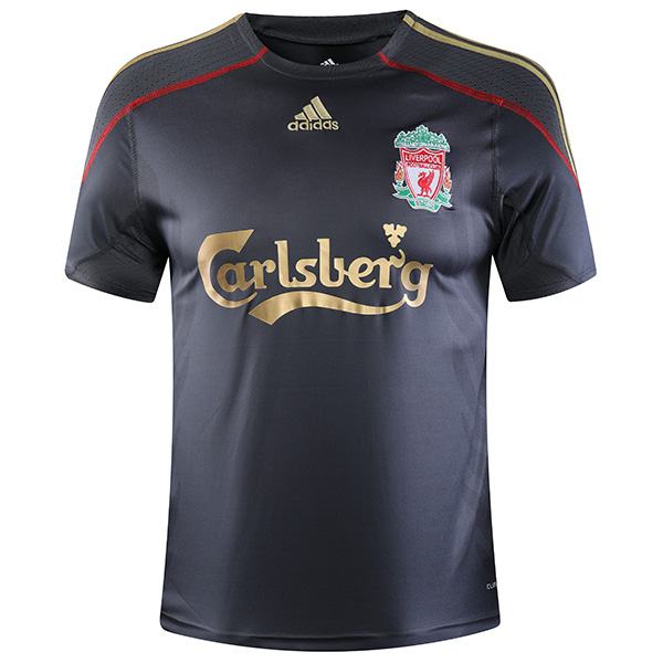 Liverpool away retro soccer jersey maillot match men's second sportwear football shirt 2009-2010
