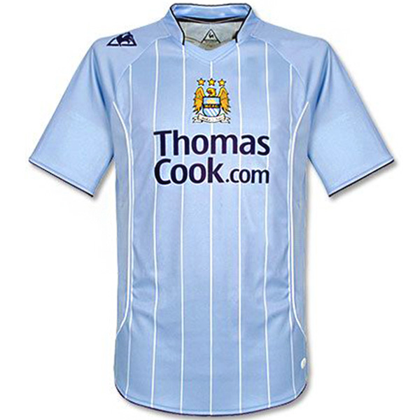 Manchester city home retro jersey first soccer uniform men's sportswear football tops sport shirt 2007-2008