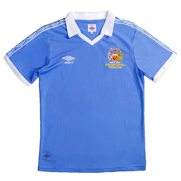 Manchester city home retro jersey men's first sportswear football tops sport soccer shirt 1981-1982