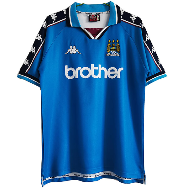 Manchester city home retro jersey men's first sportswear football tops sport soccer shirt 1997-1999