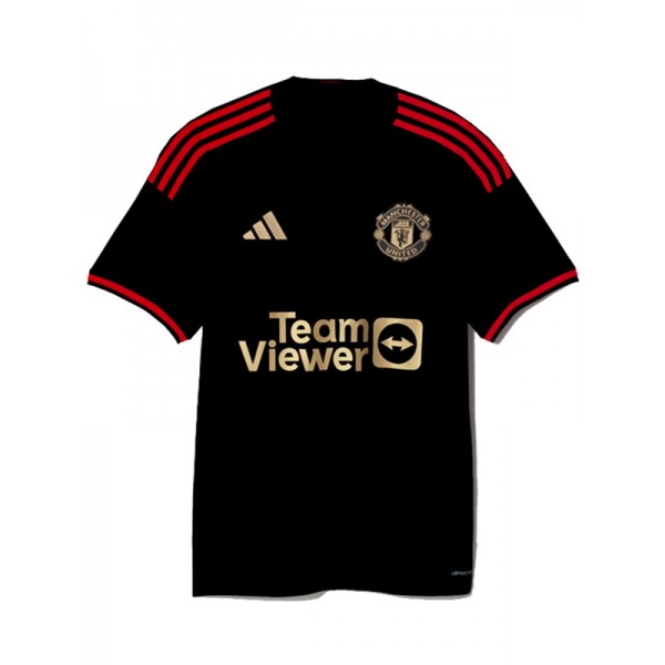 Manchester united special edition jersey soccer uniform men's black football kit top sports shirt 2023-2024