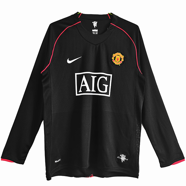 Manchester united away long sleeve retro jersey men's second sportswear football tops sport soccer shirt 2007-2008