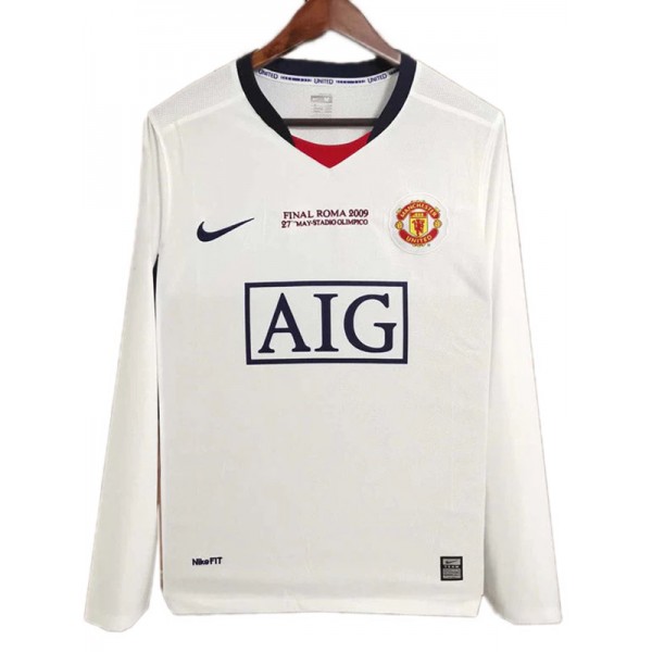 Manchester united away long sleeve retro jersey soccer match men's second sportswear football shirt 2008-2009