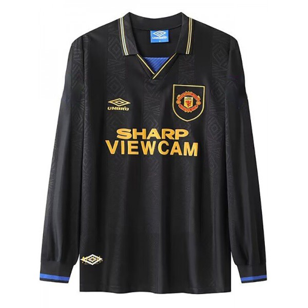 Manchester united away long sleeve retro jersey soccer uniform men's second football kit top sports shirt 1993-1994