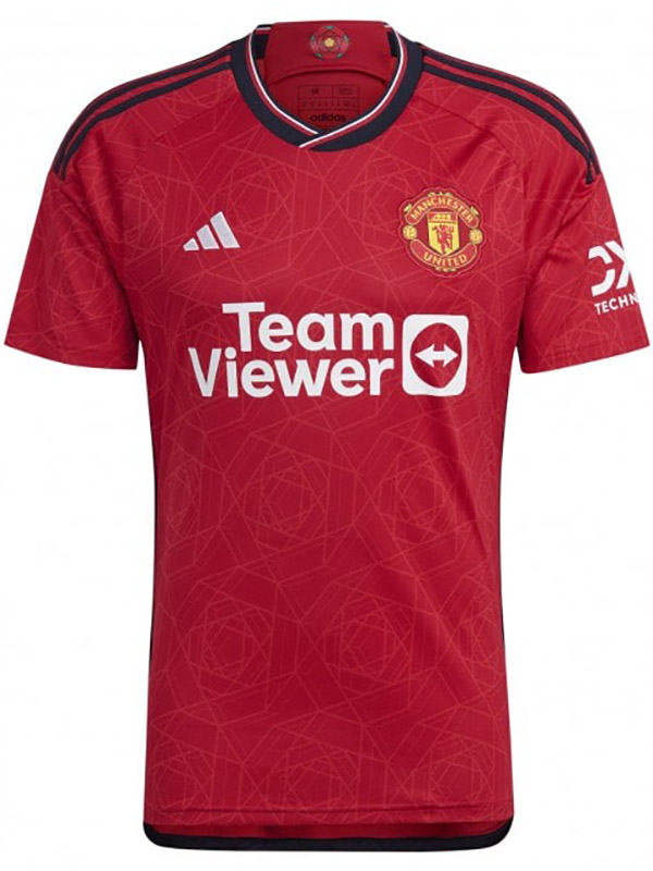 Manchester united home jersey soccer uniform men's first sportswear football kit tops sport shirt 2023-2024