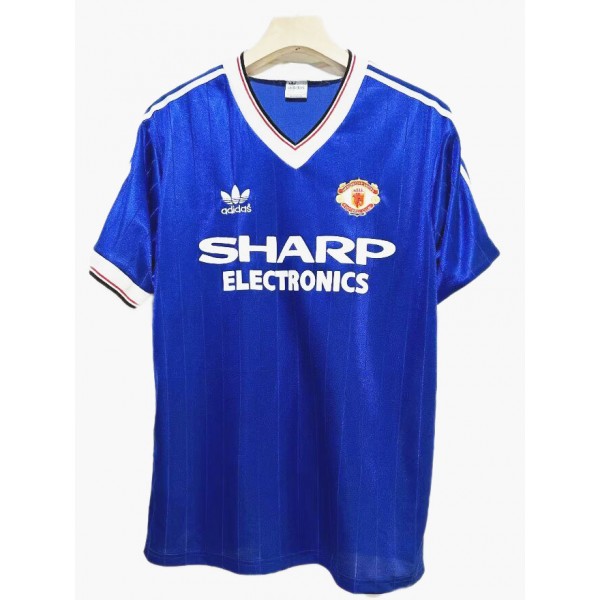 Manchester united third retro jersey soccer uniform men's 3rd sportswear football kit top shirt 1983-1984