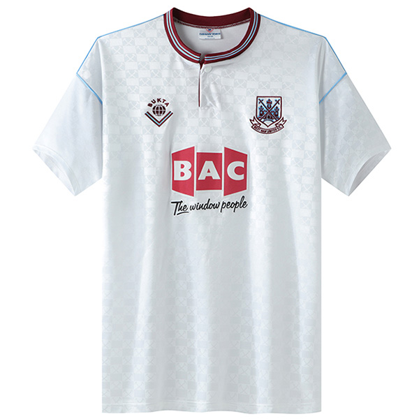 West ham away retro jersey men's second uniform football tops sport kit soccer shirt 1989-1990