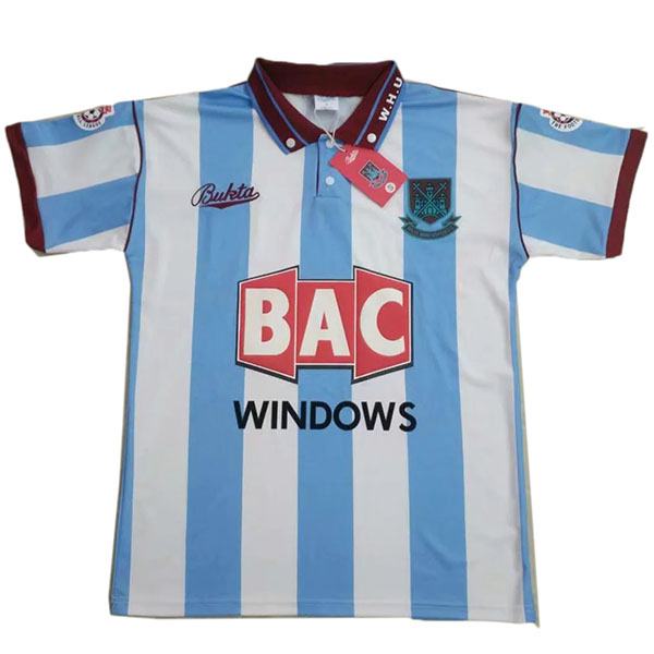 West ham away retro soccer jersey maillot match men's second sportwear football shirt 1991-1992