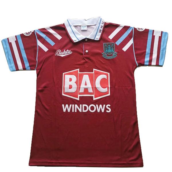 West ham home retro soccer jersey maillot match men's 1st sportwear football shirt 1991-1992