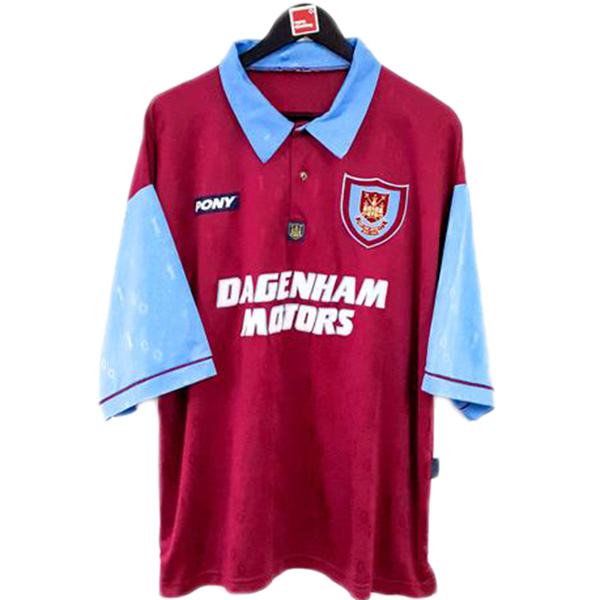 West ham united home retro soccer jersey maillot match dragon men's 1st sportwear football shirt 1995-1997