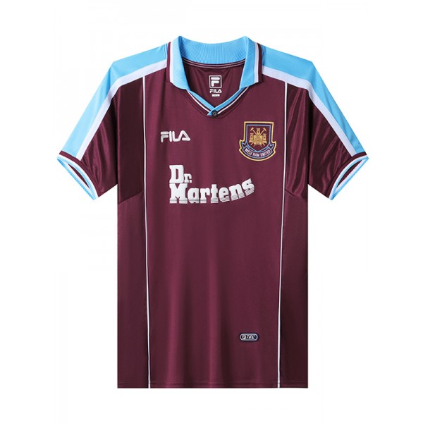 West ham united home retro soccer jersey maillot match men's 1st sportwear football shirt 1999-2001