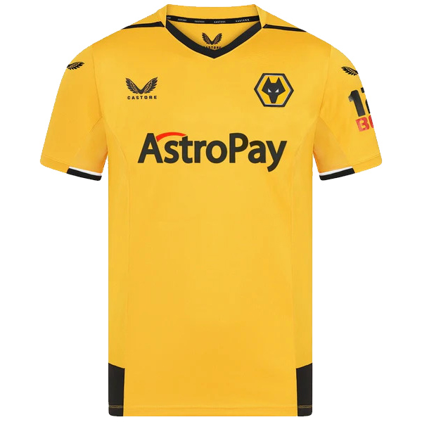 Wolverhampton Wanderers home jersey soccer uniform men's first sportswear kit football tops sport shirt 2022-2023