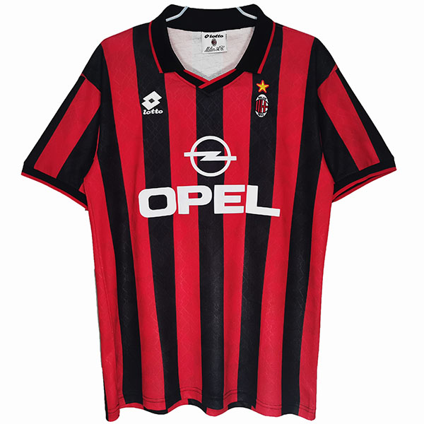 AC milan home retro jersey soccer uniform men's first football top shirt 1995-1996