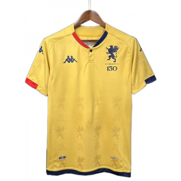 Genoa 130th anniversary special edition jersey soccer uniform men's sports football kit top gold shirt 2023-2024