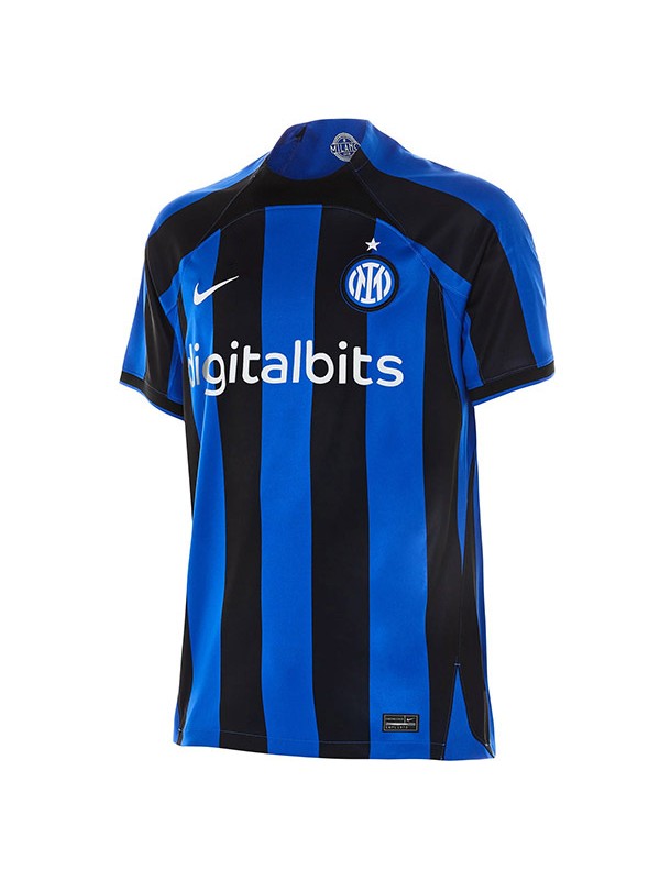 Inter milan home jersey soccer uniform men's first football kit sport tops shirt 2022-2023