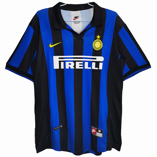 Inter milan home retro jersey soccer uniform men's first football tops shirt 1998-1999