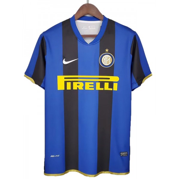 Inter milan home retro soccer jersey maillot match men's first sportswear football shirt 2008-2009
