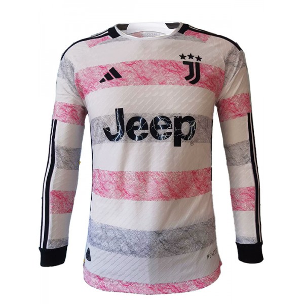 Juventus away long sleeve jersey soccer uniform men's second sportswear football kit top shirt 2023-2024