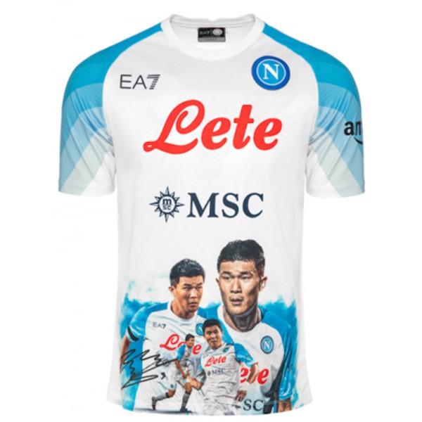 Napoli face game minjae jersey soccer uniform men's white football kit tops sport shirt 2022-2023