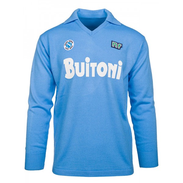 Napoli home long sleeve retro jersey soccer uniform men's first sportswear football kit top shirt 1986-1987