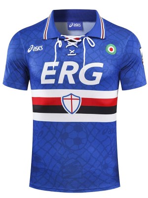 Sampdoria home retro jersey vintage soccer uniform men's first sportswear football shirt 1994-1995