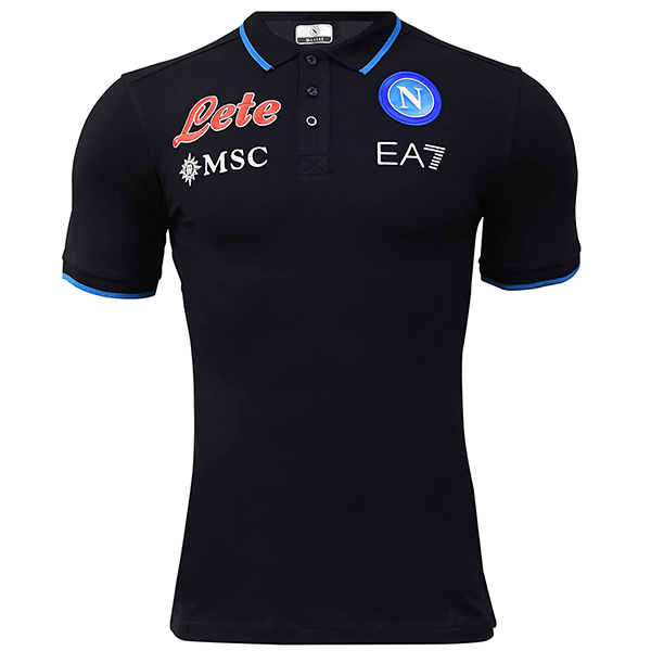 SSC napoli polo jersey training black uniform men's soccer sportswear football tops sports shirt 2023-2024