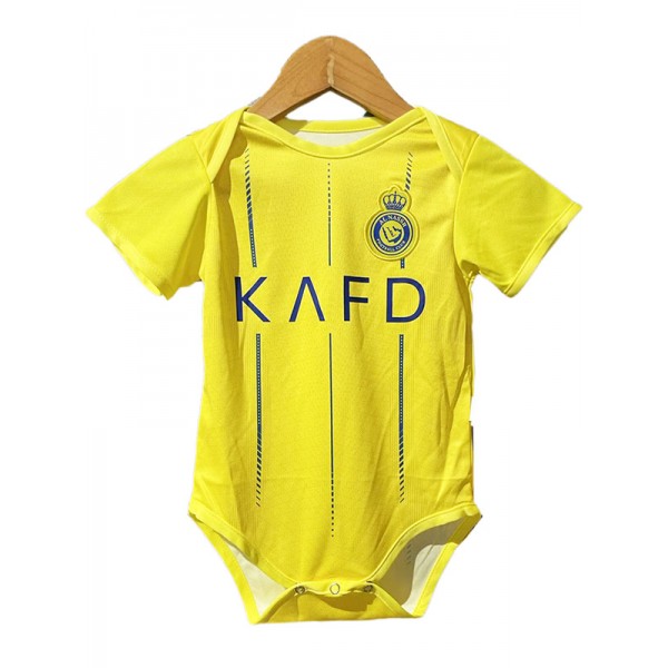Al Nassr home baby onesie mini newborn bodysuit summer clothes one-piece jumpsuit 2023-2024