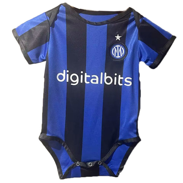 Inter milan home baby onesie mini newborn bodysuit summer clothes one-piece jumpsuit 2022-2023