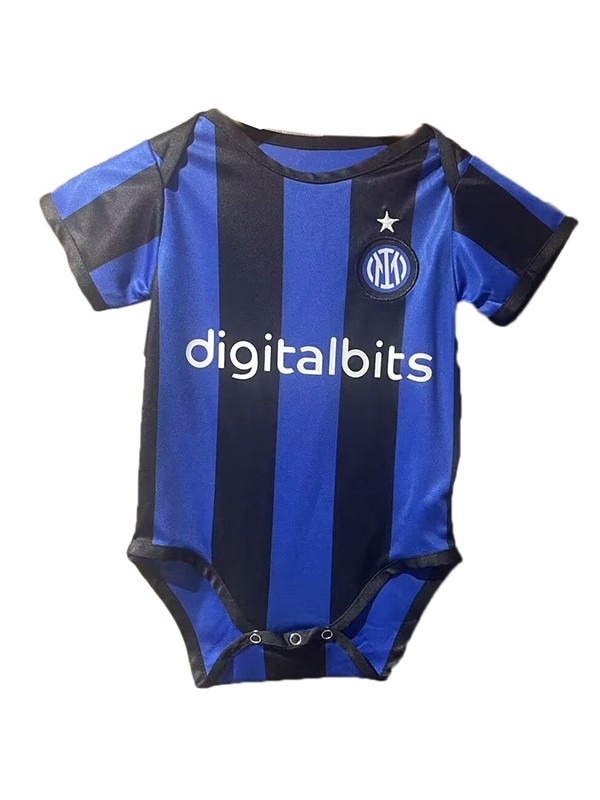 Inter milan home baby onesie mini newborn bodysuit summer clothes one-piece jumpsuit 2022-2023