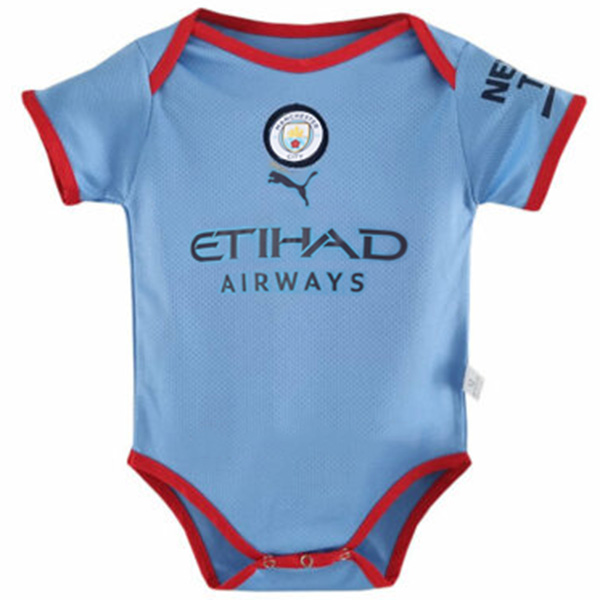Manchester city home baby onesie first newborn baby summer clothes one-piece jumpsuit 2022-2023