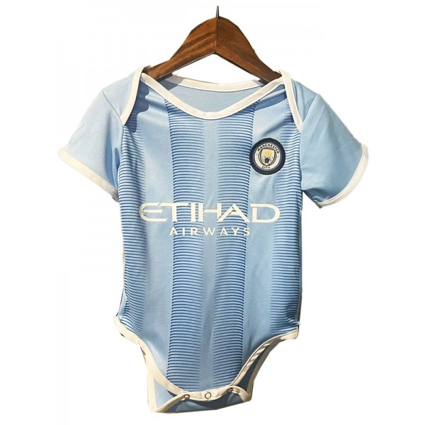 Manchester city home baby onesie mini newborn bodysuit summer clothes one-piece jumpsuit 2023-2024