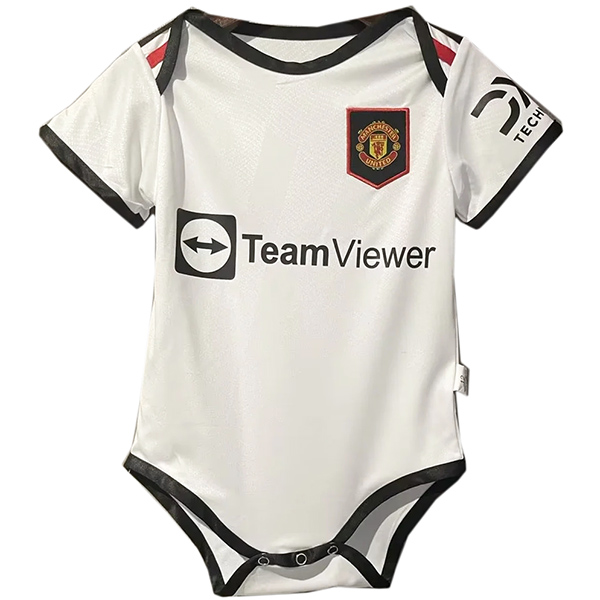 Manchester united away baby onesie mini newborn bodysuit summer clothes one-piece jumpsuit 2022-2023