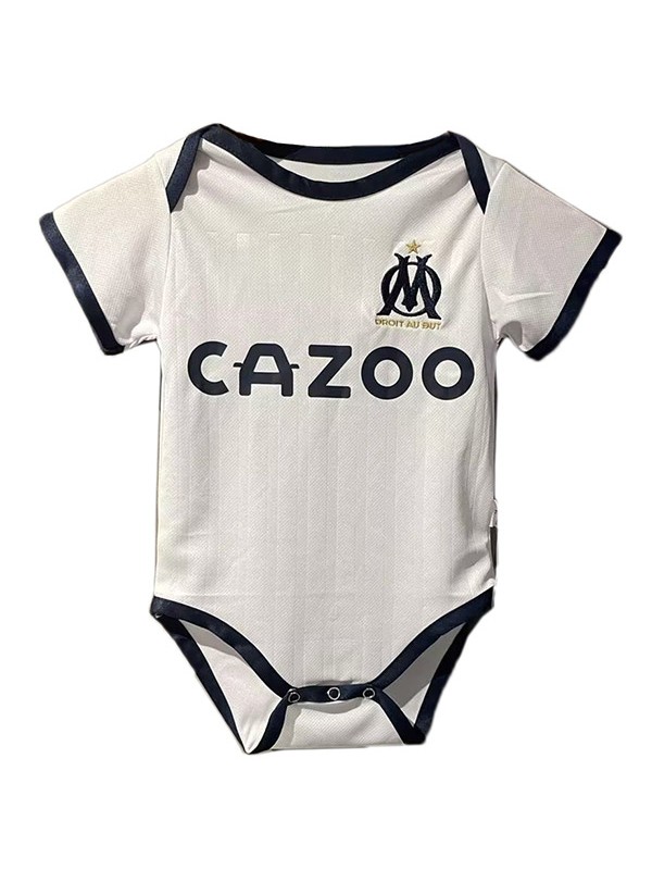 Olympique de marseille home baby onesie mini newborn bodysuit summer clothes one-piece jumpsuit 2022-2023