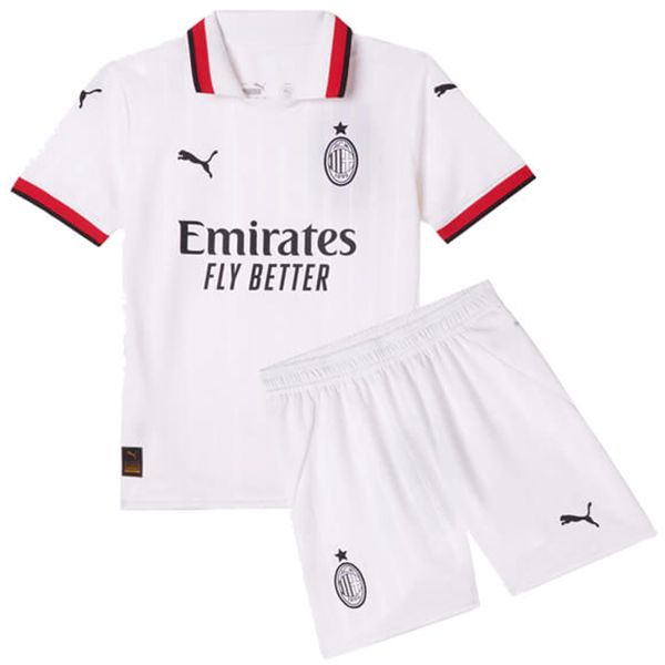 AC milan away kids jersey soccer kit children second football mini shirt youth uniforms 2024-2025