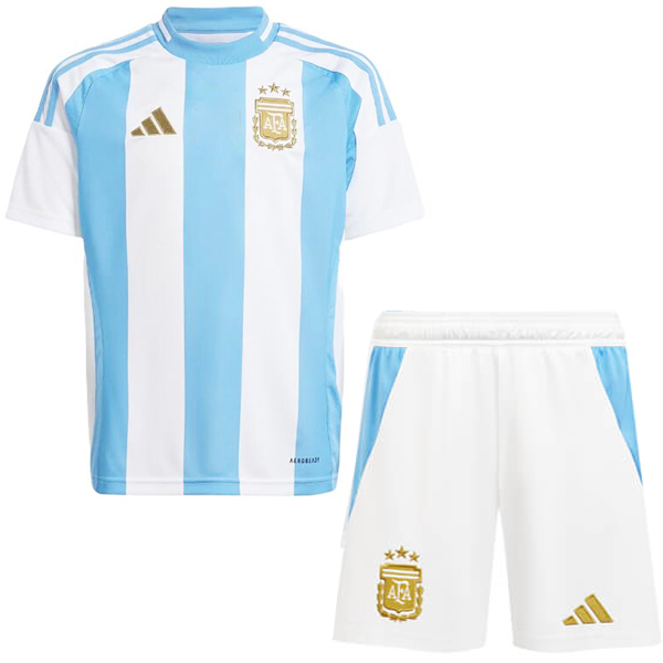 Argentina home kids jersey soccer kit children first football mini shirt youth uniforms 2024-2025