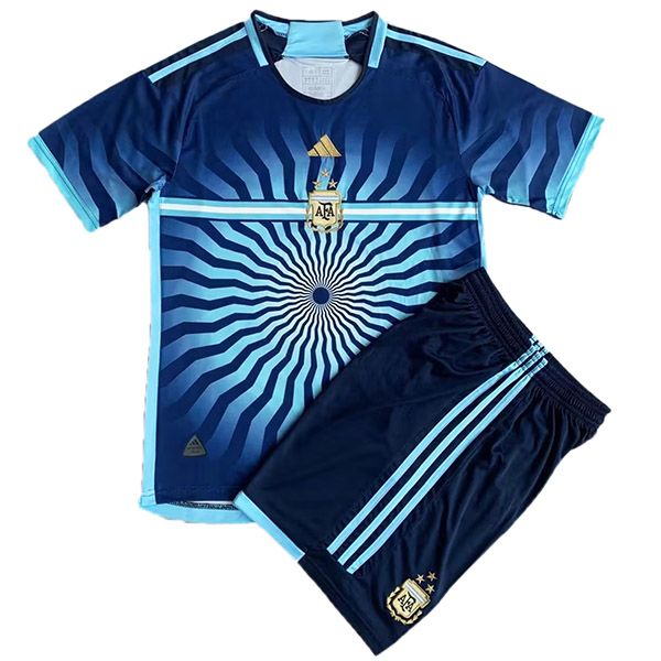 Argentina special kids jersey anniversary edition soccer kit children navy football mini shirt youth uniforms 2023-2024