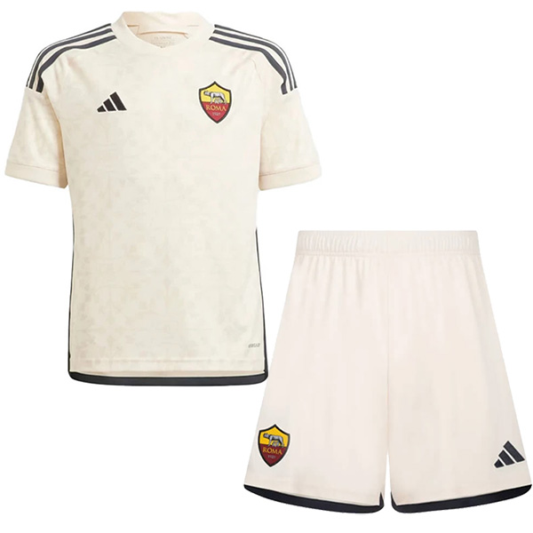AS Roma away kids jersey soccer kit children second football mini shirt youth uniforms 2023-2024