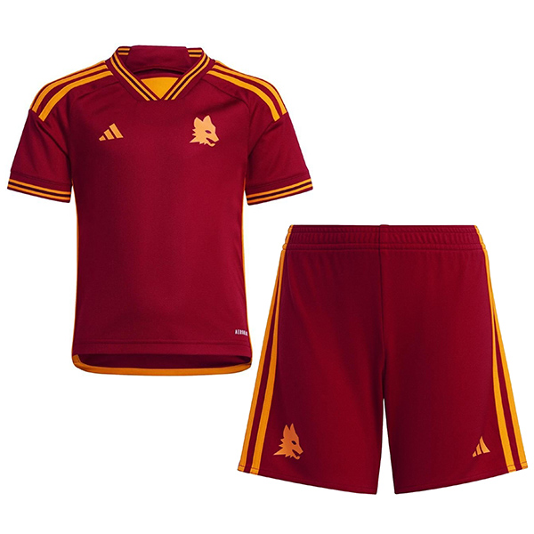 AS roma home kids jersey soccer kit united children first football mini shirt youth uniforms 2023-2024