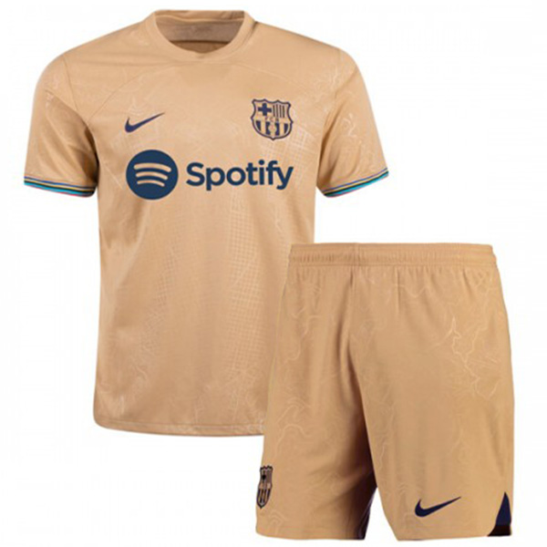 Barcelona away kids kit soccer children second football mini shirt youth uniforms 2022-2023