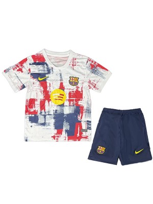 Barcelona special kids jersey infant children white kit mini youth uniforms 2025-2026