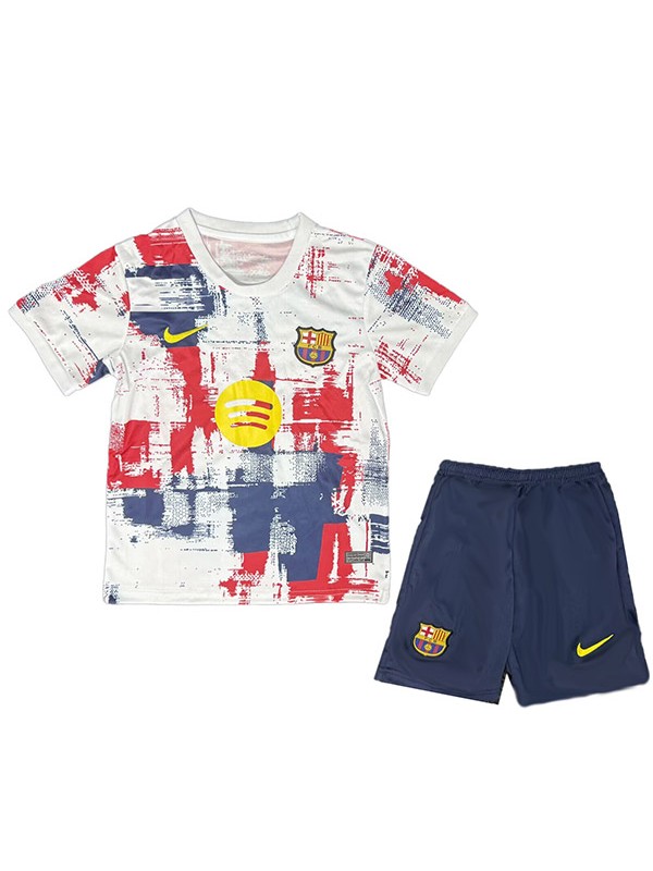 Barcelona special kids jersey infant children white kit mini youth uniforms 2025-2026