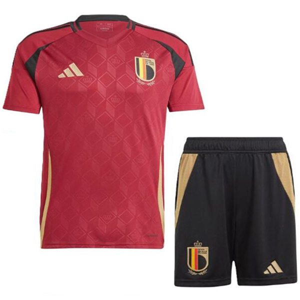 Belgium home kids jersey soccer kit children first football mini shirt youth uniforms 2024-2025