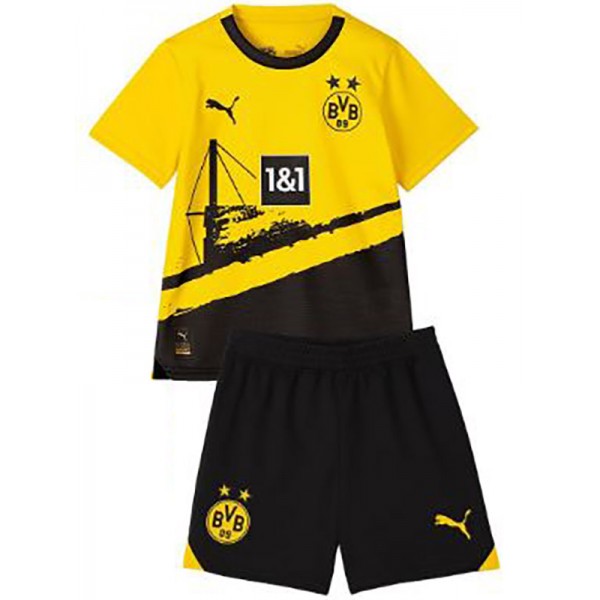 Borussia Dortmund home kids jersey soccer kit children first football mini shirt youth uniforms 2023-2024