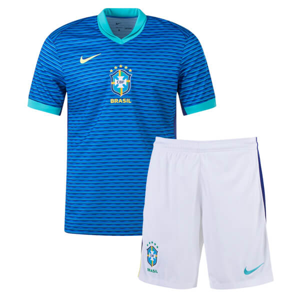 Brazil away kids jersey soccer kit children second football mini shirt youth uniforms 2024-2025