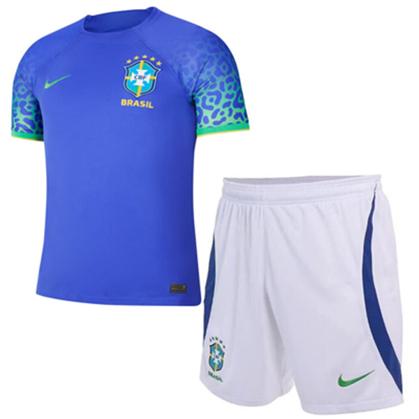 Brazil away kids kit soccer children second football mini shirt youth uniforms 2022