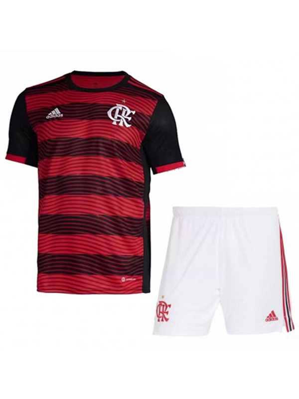 CR Flamengo kids home football kit soccer children first football shirt maillot match youth uniforms 2022-2023