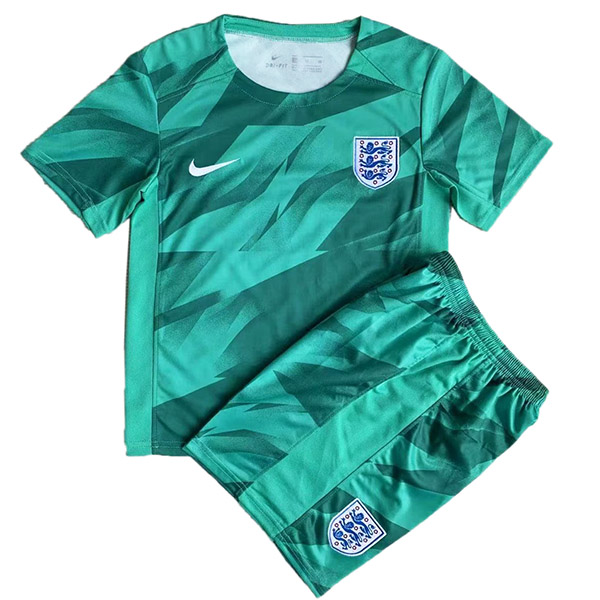 England goalkeeper kids jersey soccer kit children green football mini shirt youth uniforms 2023